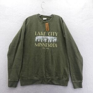Ouray Sweatshirt Women Large Lake City Minnesota Green Vintage Wash Pullover